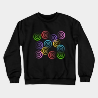 Dancing, colorful curls, spirals, whirlpools, 70s Crewneck Sweatshirt